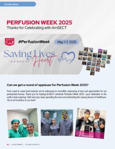 An example of a house ad sharing the success of AmSECT's Perfusion Week 2025